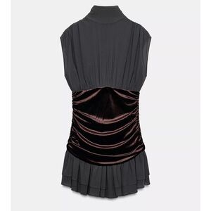 Zara Velvet Ruffle Mini Dress. Worn once!